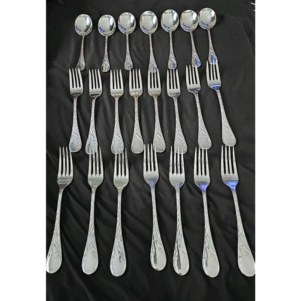 VTG International Taiwan Stainless Flatware Salad Forks Spoons Set of 21